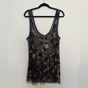 Free People Embellished Tank Slip Tunic/Dress